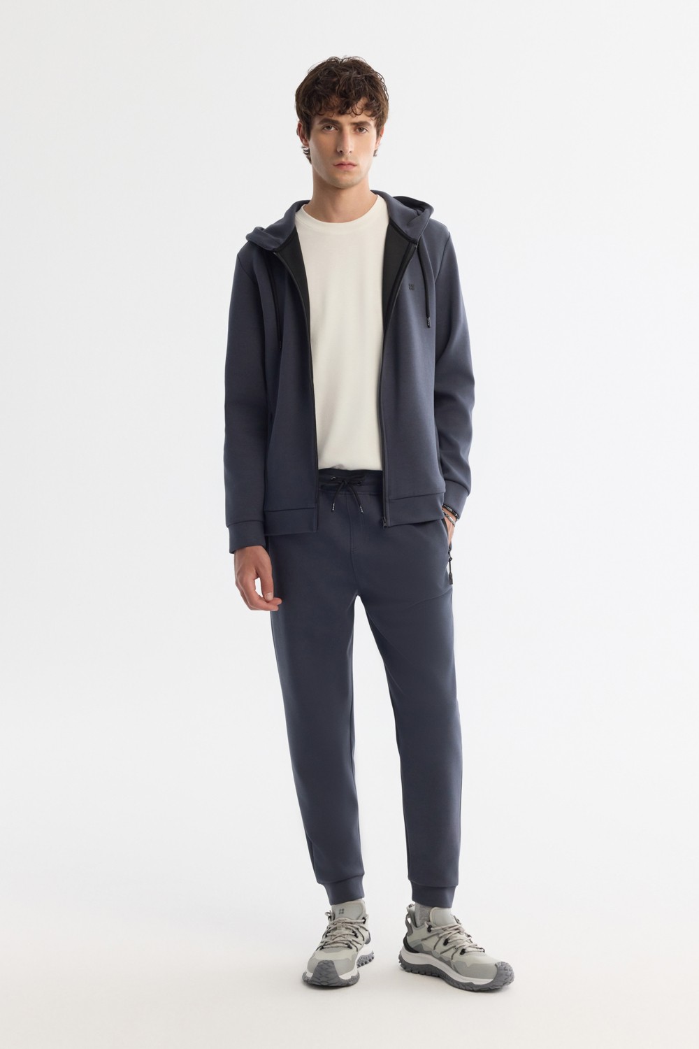 AVVA Erkek Antrasit Beli Lastikli Bağcıklı Bi-Stretch Regular Fit Eşofman Altı B003400
