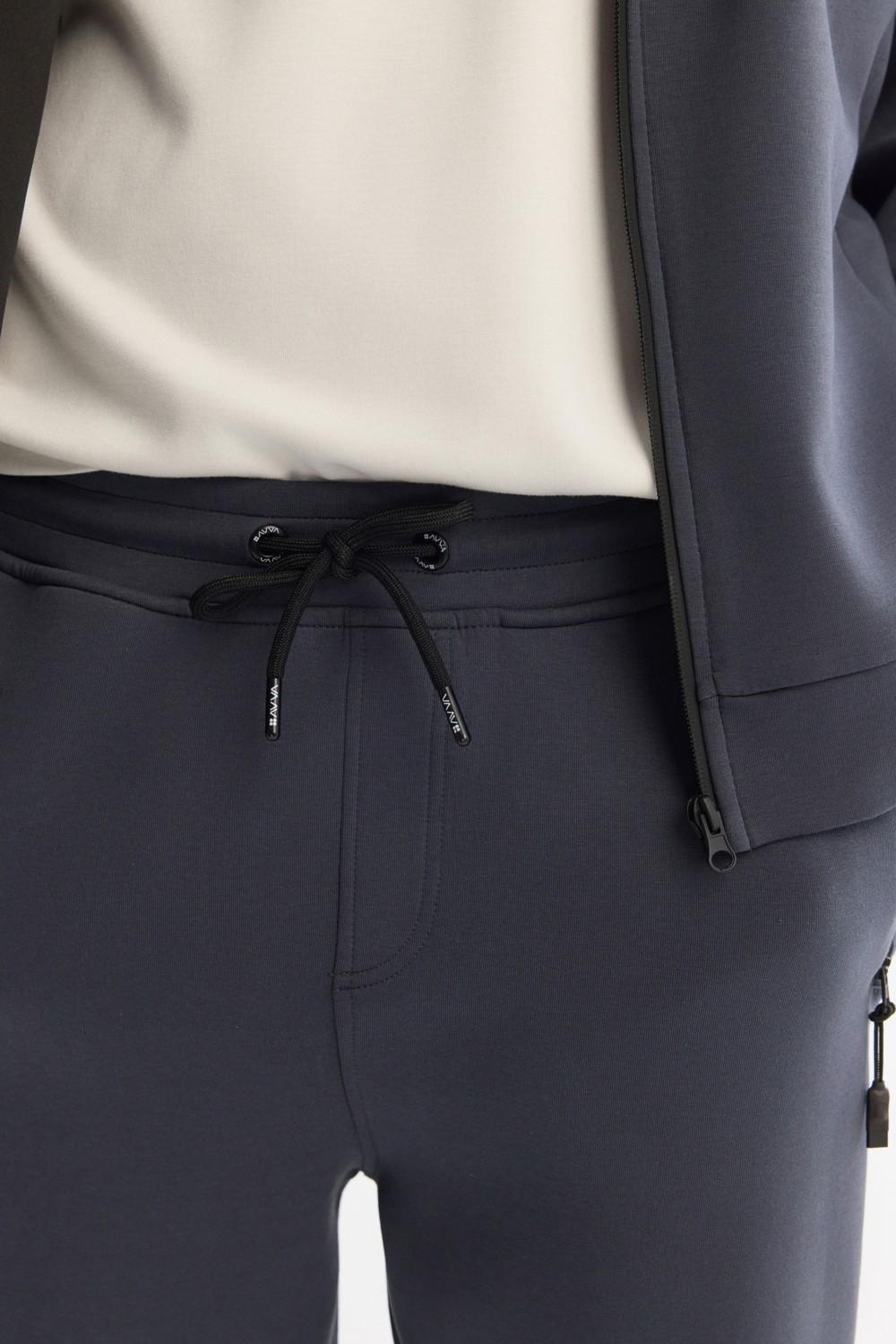 AVVA Erkek Antrasit Beli Lastikli Bağcıklı Bi-Stretch Regular Fit Eşofman Altı B003400 görsel 4