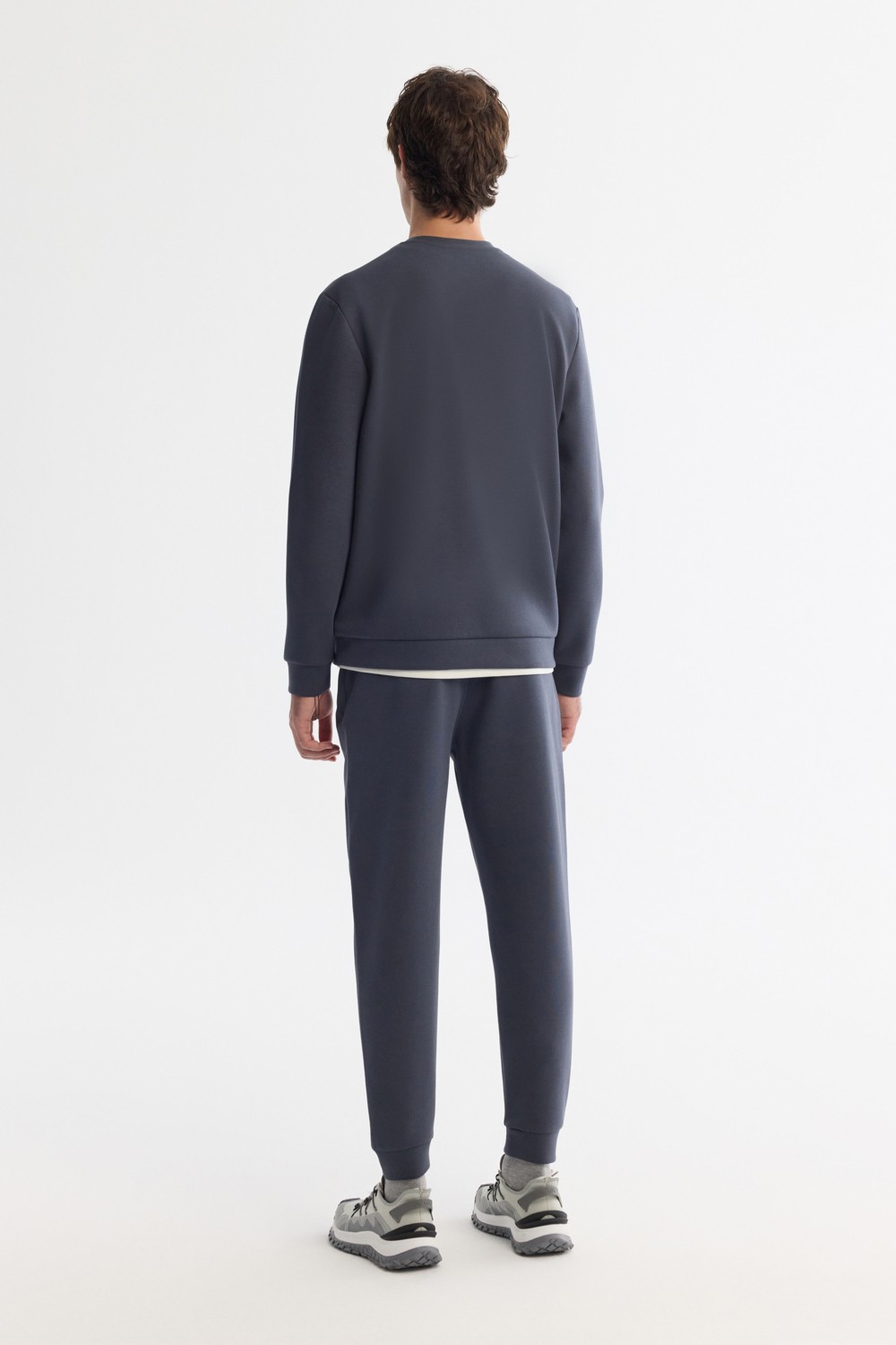 AVVA Erkek Siyah Bisiklet Yaka Esnek Yumuşak Doku İnterlok Kumaş Regular Fit Sweatshirt B001100 görsel 4