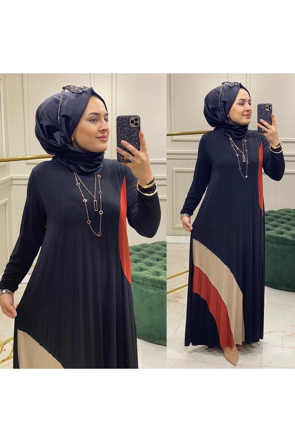Nisum Moda Gökkuşağı Desenli Sandy Elbise görsel 4