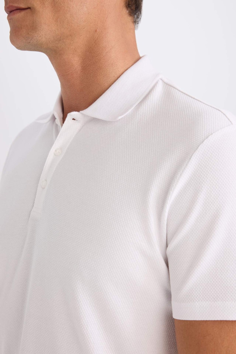 DeFacto Slim Fit Polo Yaka Kısa Kollu Pamuklu Modal Karışımlı Basic Tişört M6609AZ25SP görsel 5
