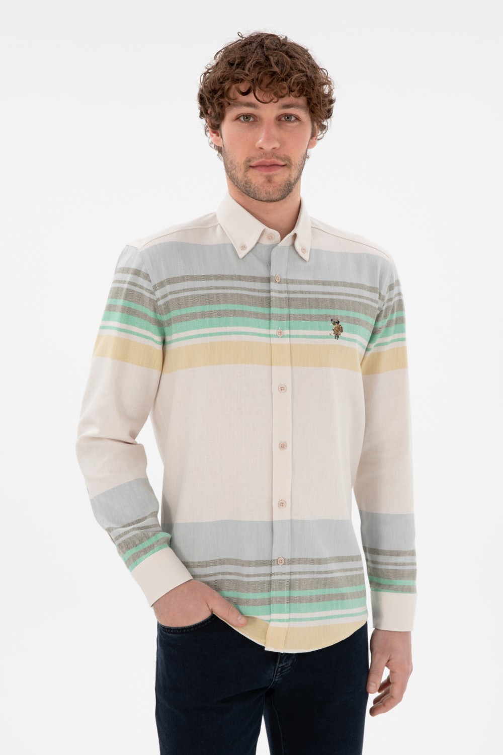 U.S. Polo Assn. Erkek Saks Uzun Kollu Gömlek 50291255-VR032 görsel 8