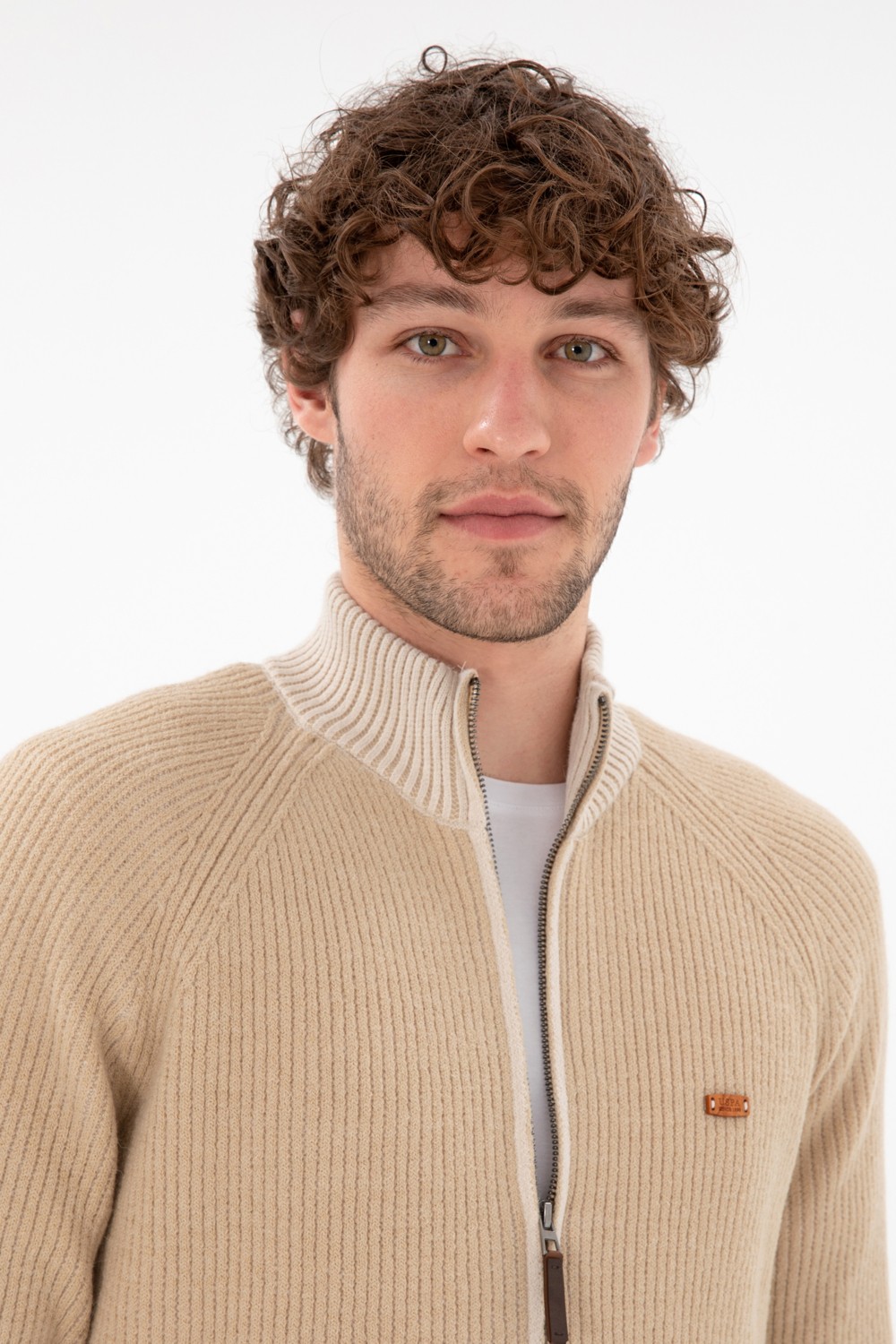 U.S. Polo Assn. Erkek Kum Hırka (Triko) 50297467-VR085 görsel 2