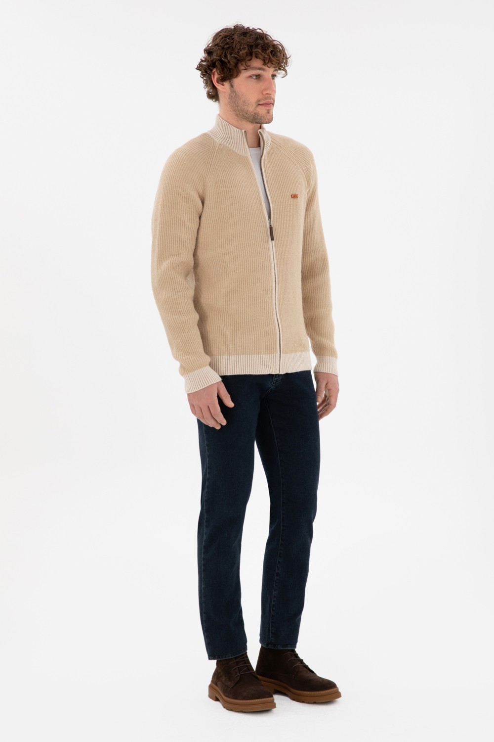 U.S. Polo Assn. Erkek Kum Hırka (Triko) 50297467-VR085 görsel 4