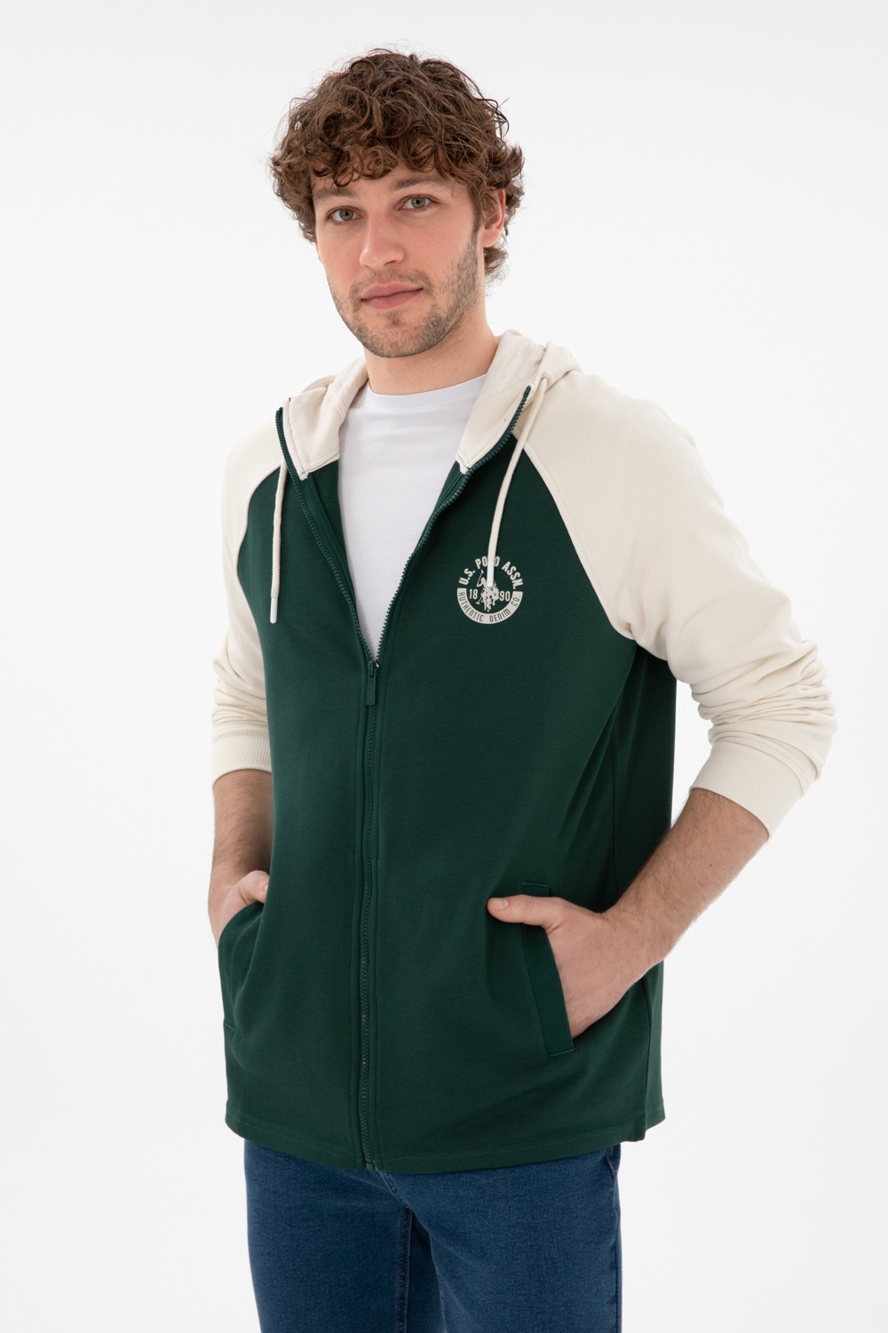U.S. Polo Assn. Erkek Koyu Yeşil Örme Hırka 50293396-VR079 görsel 3