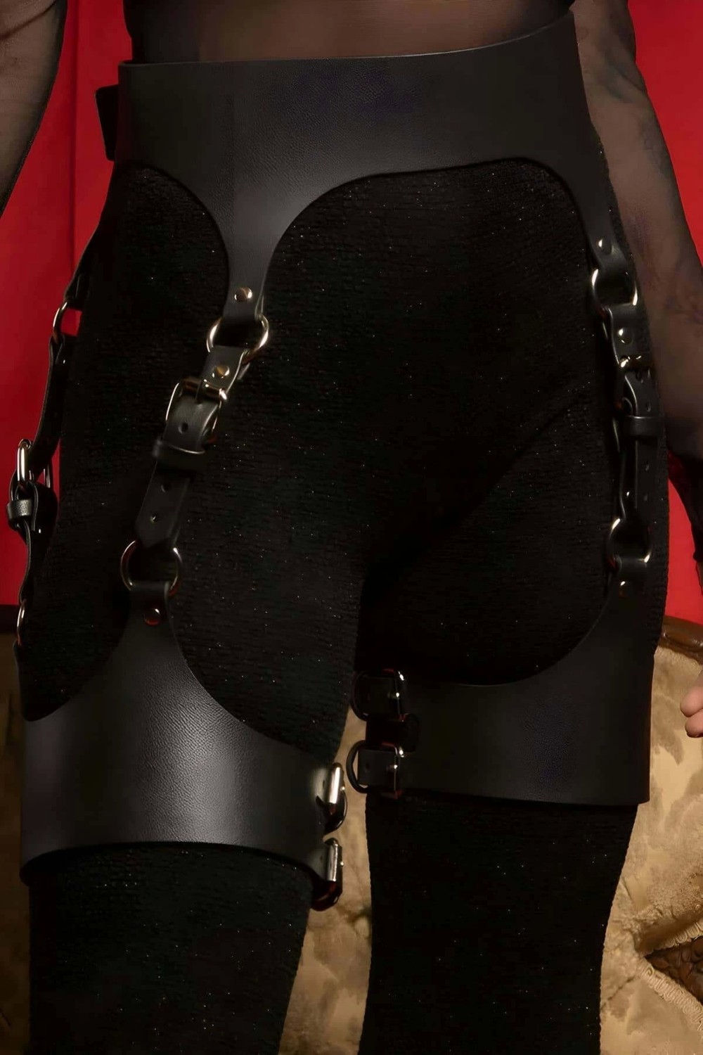 Beruflic Deri Göğüs ve Bacak Harness Takım, Club Giyim - BRF1261 görsel 6