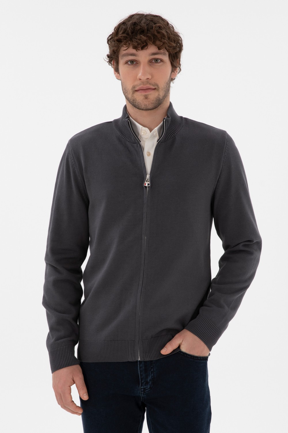 U.S. Polo Assn. Erkek Siyah Basic Triko Hırka 50298268-VR046