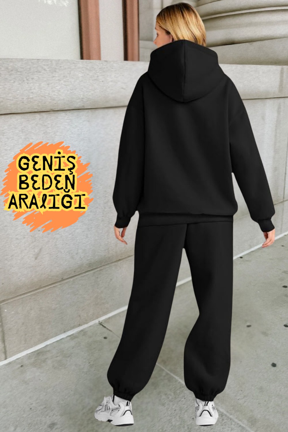 BSBSPOR Baggy Eşofman Altı Jogger Rahat Kesim Yeni Moda Kadın Erkek Siyah Gri görsel 2