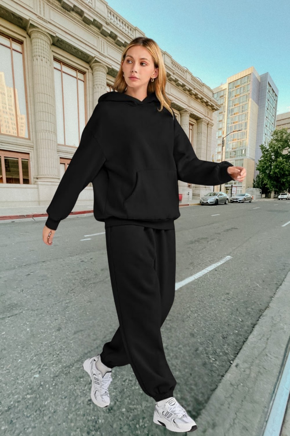 BSBSPOR Baggy Eşofman Altı Jogger Rahat Kesim Yeni Moda Kadın Erkek Siyah Gri görsel 4