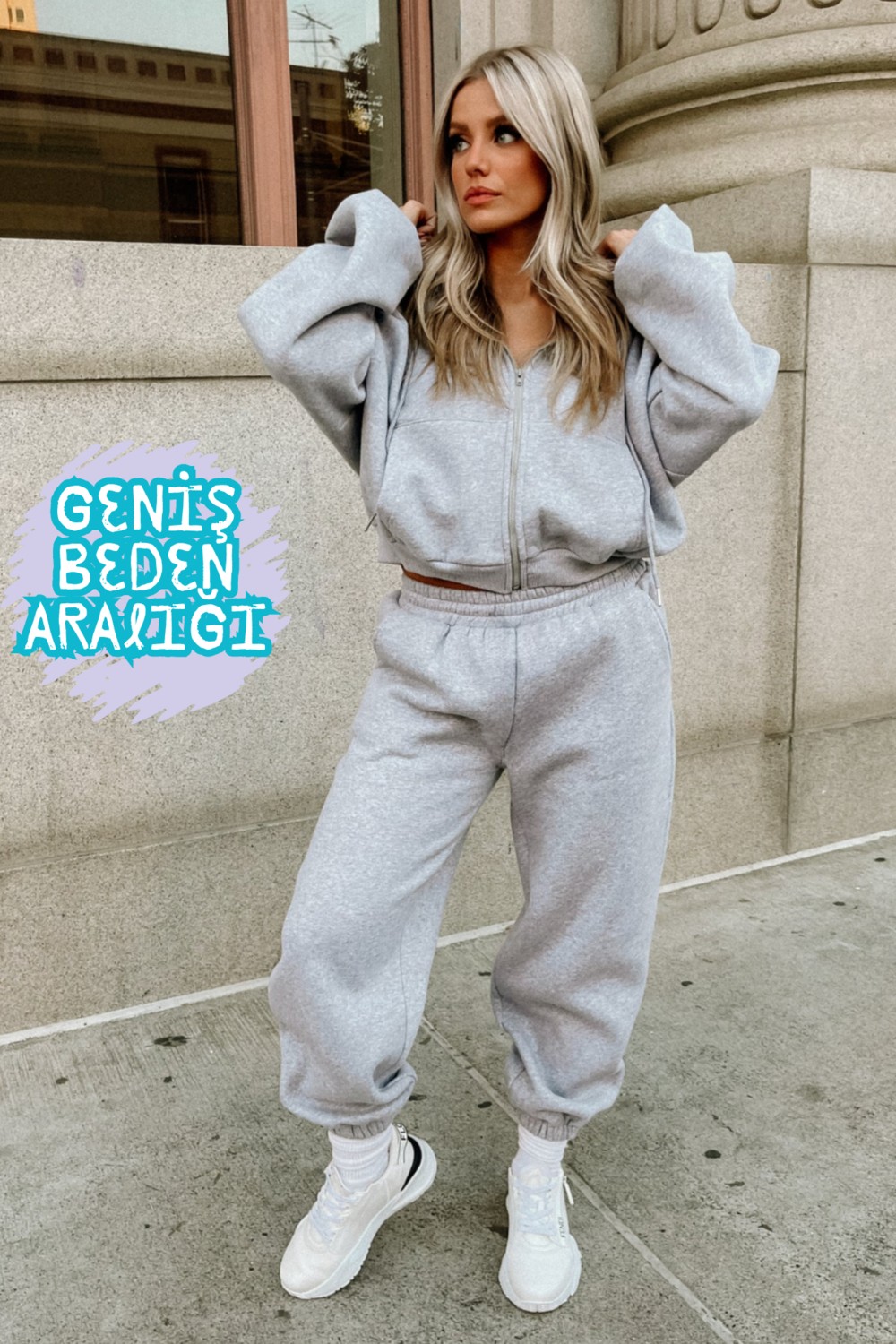 BSBSPOR Baggy Eşofman Altı Jogger Rahat Kesim Yeni Moda Kadın Erkek Siyah Gri görsel 5