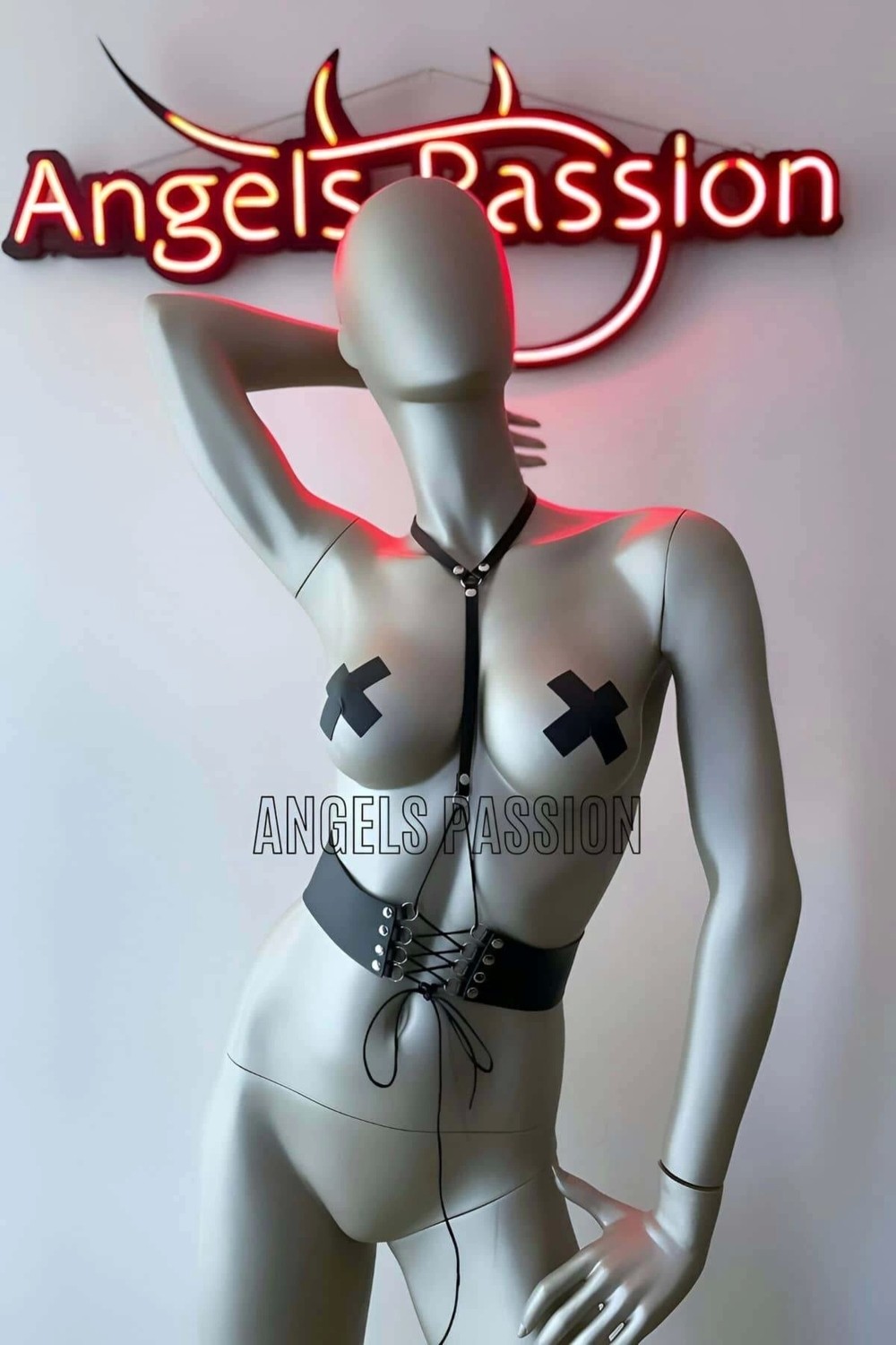 Beruflic Klipsli Deri Korse Harness - Deri Korse Elbise - BRF594 görsel 8