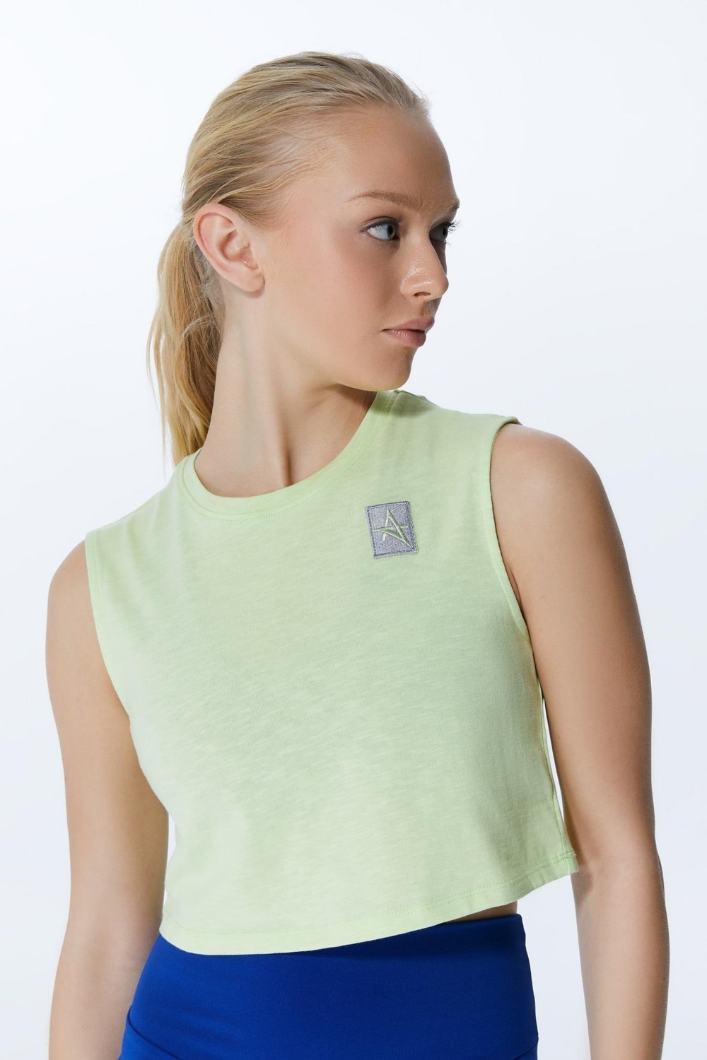 IXAURA Ed 2311-01 Bella Crop Kolsuz Tişört Lime