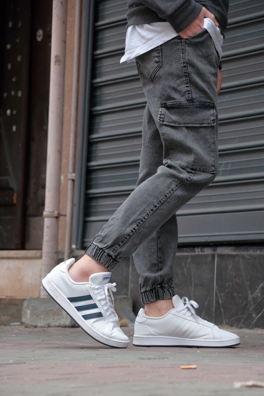 Osyday Erkek Jogger Kargo Cepli Kot Pantolon - Lastikli Bel ve Paça, Yıkamalı Denim görsel 6