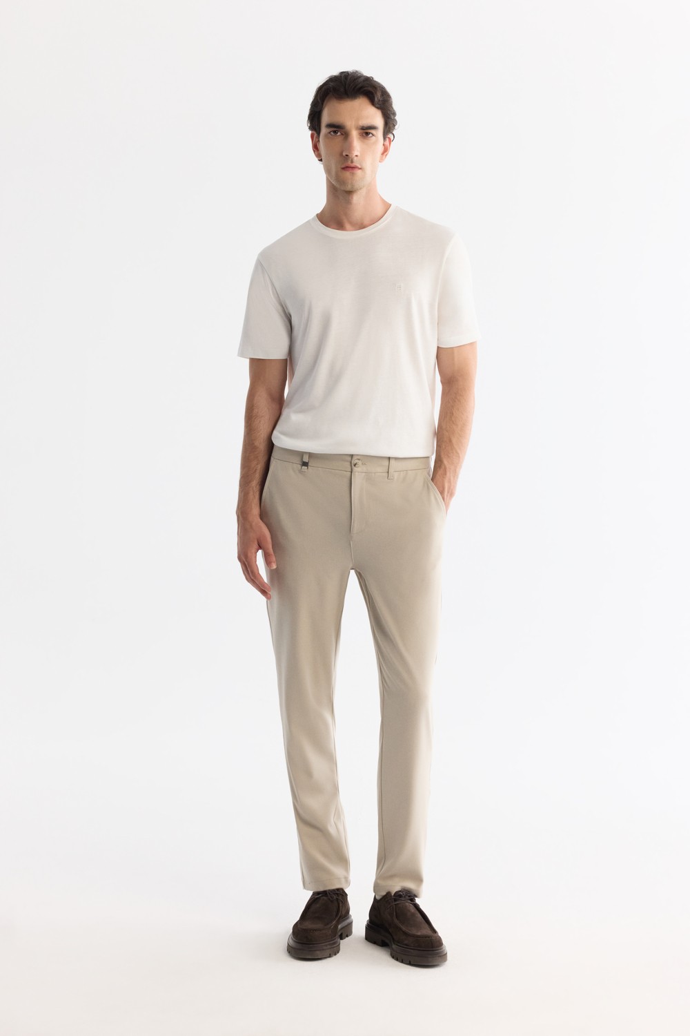 AVVA Erkek Siyah Klasik Bel Kolay Ütülenen Chino Slim Fit Pantolon B003035