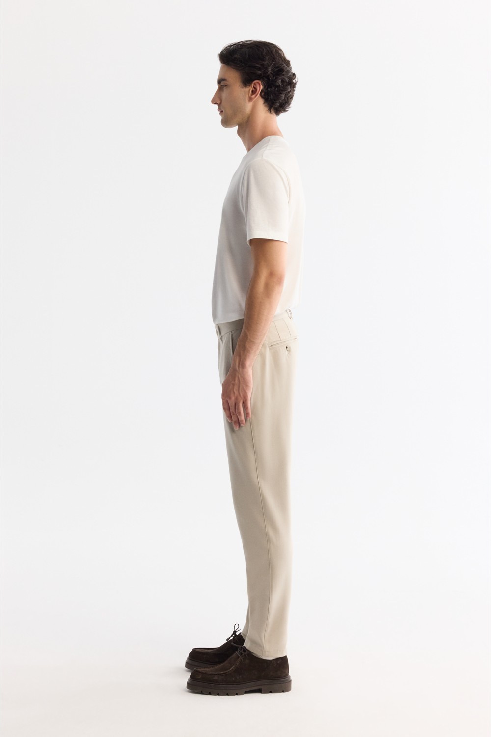 AVVA Erkek Siyah Klasik Bel Kolay Ütülenen Chino Slim Fit Pantolon B003035 görsel 2