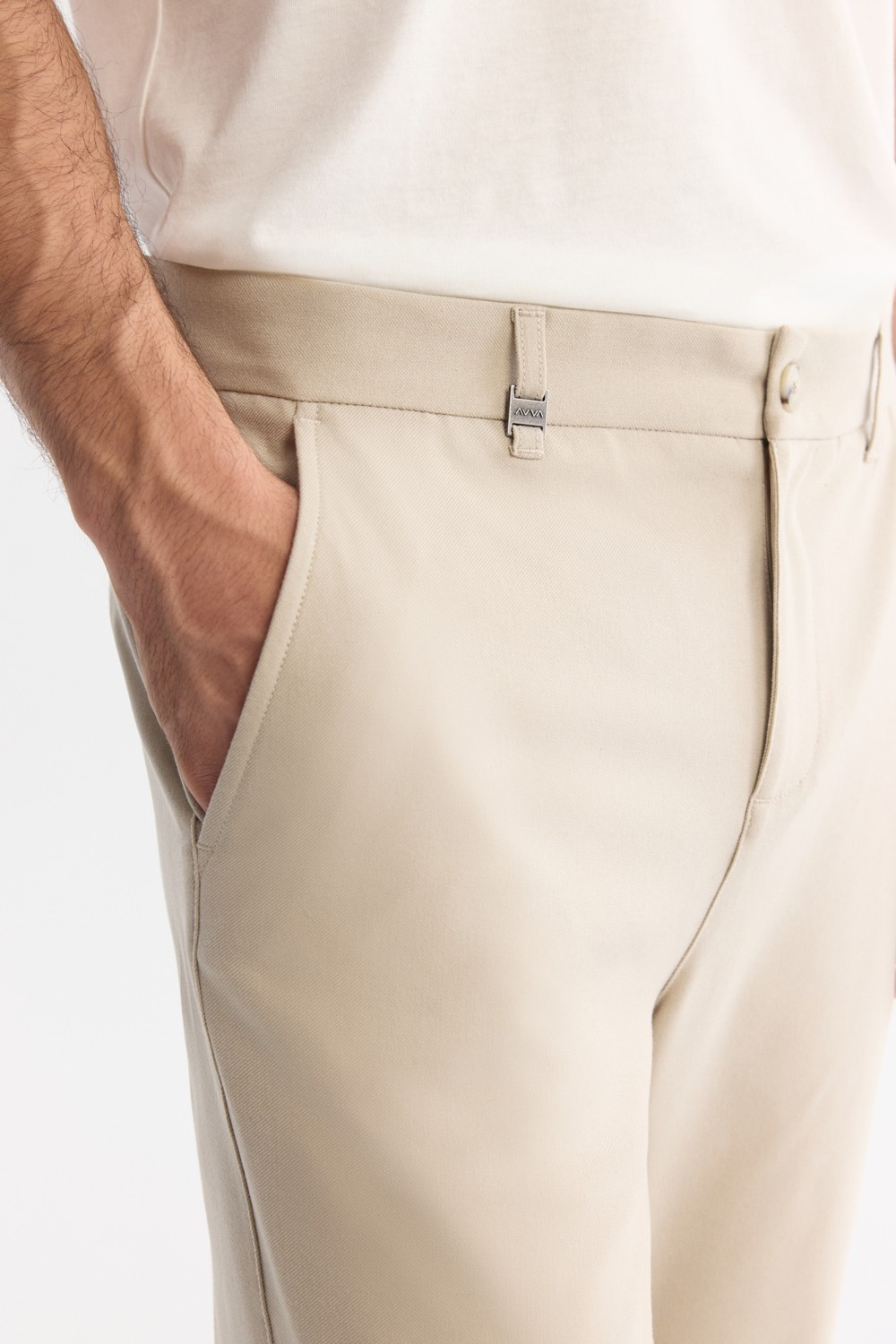AVVA Erkek Siyah Klasik Bel Kolay Ütülenen Chino Slim Fit Pantolon B003035 görsel 4