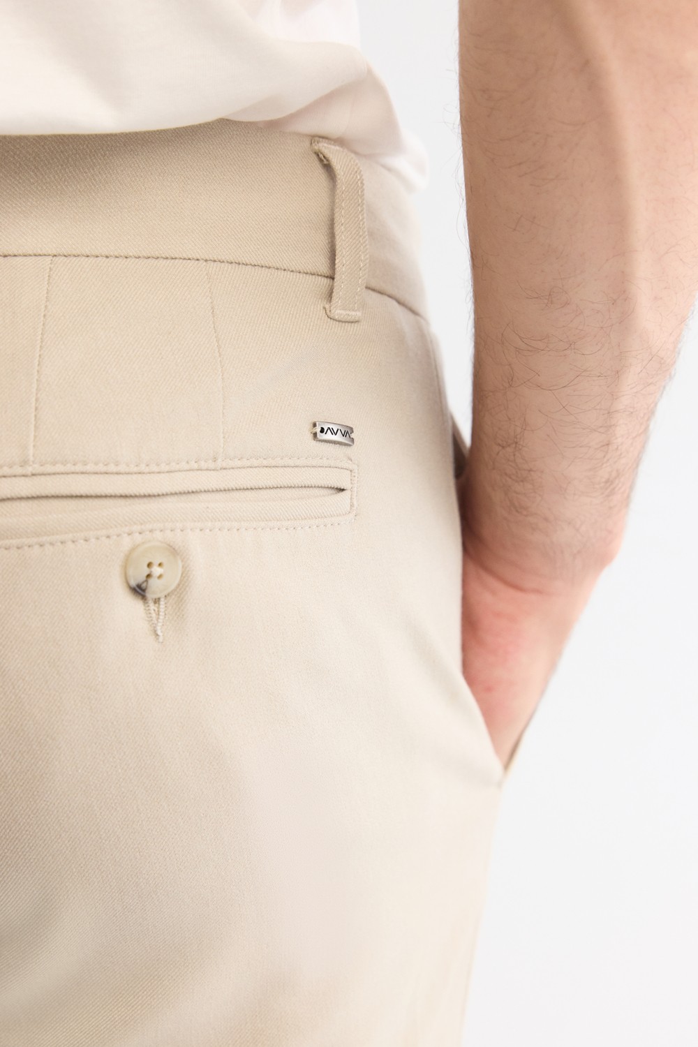 AVVA Erkek Siyah Klasik Bel Kolay Ütülenen Chino Slim Fit Pantolon B003035 görsel 5