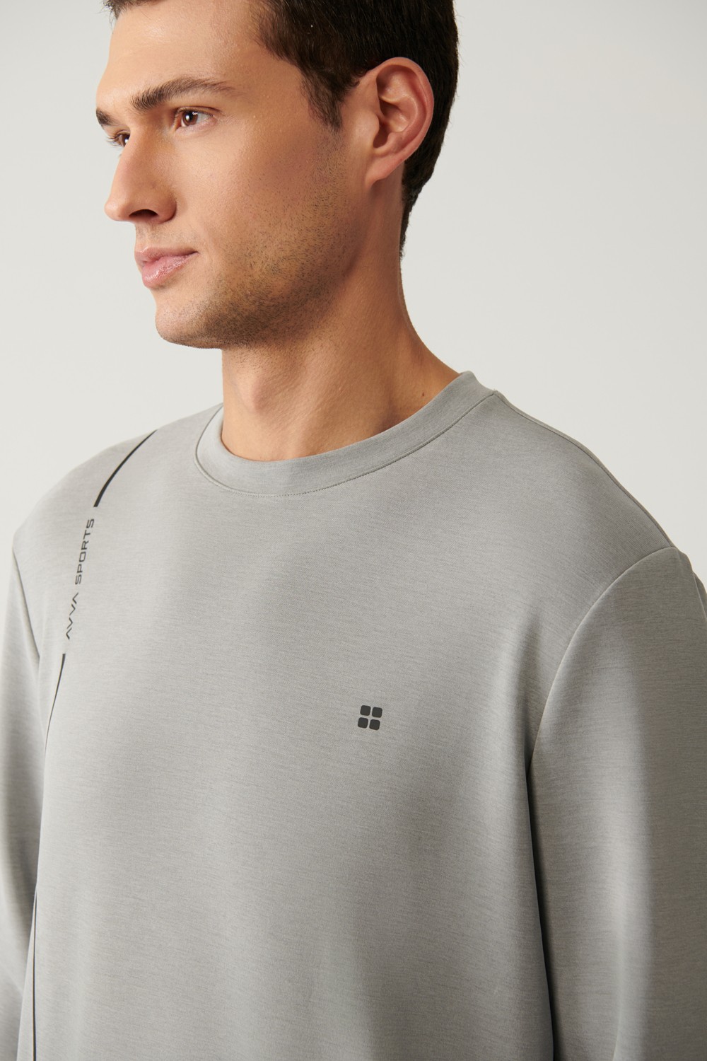 AVVA Erkek Antrasit Bisiklet Yaka Baskılı Soft Touch Regular Fit Sweatshirt A41Y1224 görsel 8