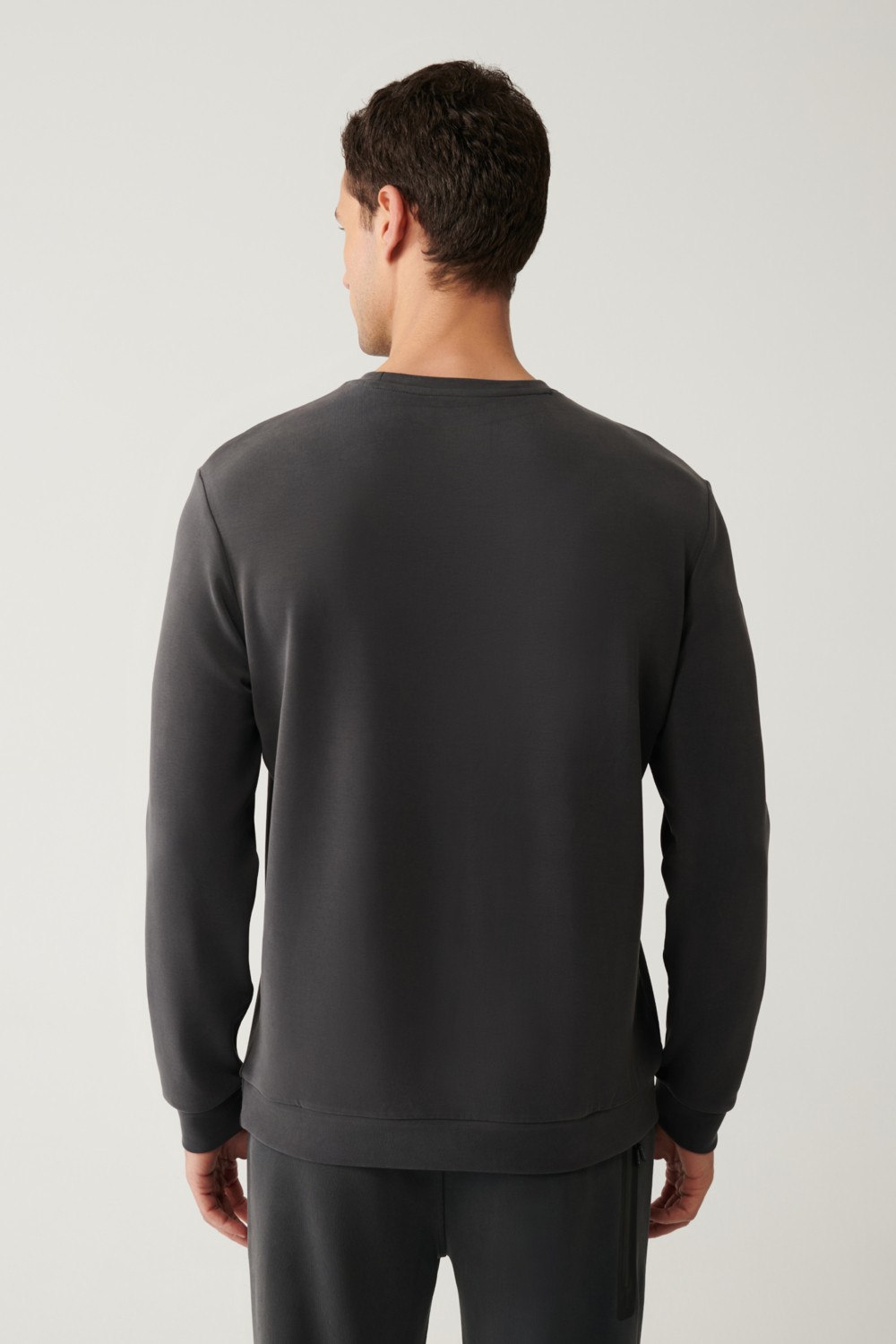 AVVA Erkek Antrasit Bisiklet Yaka Baskılı Soft Touch Regular Fit Sweatshirt A41Y1224 görsel 4