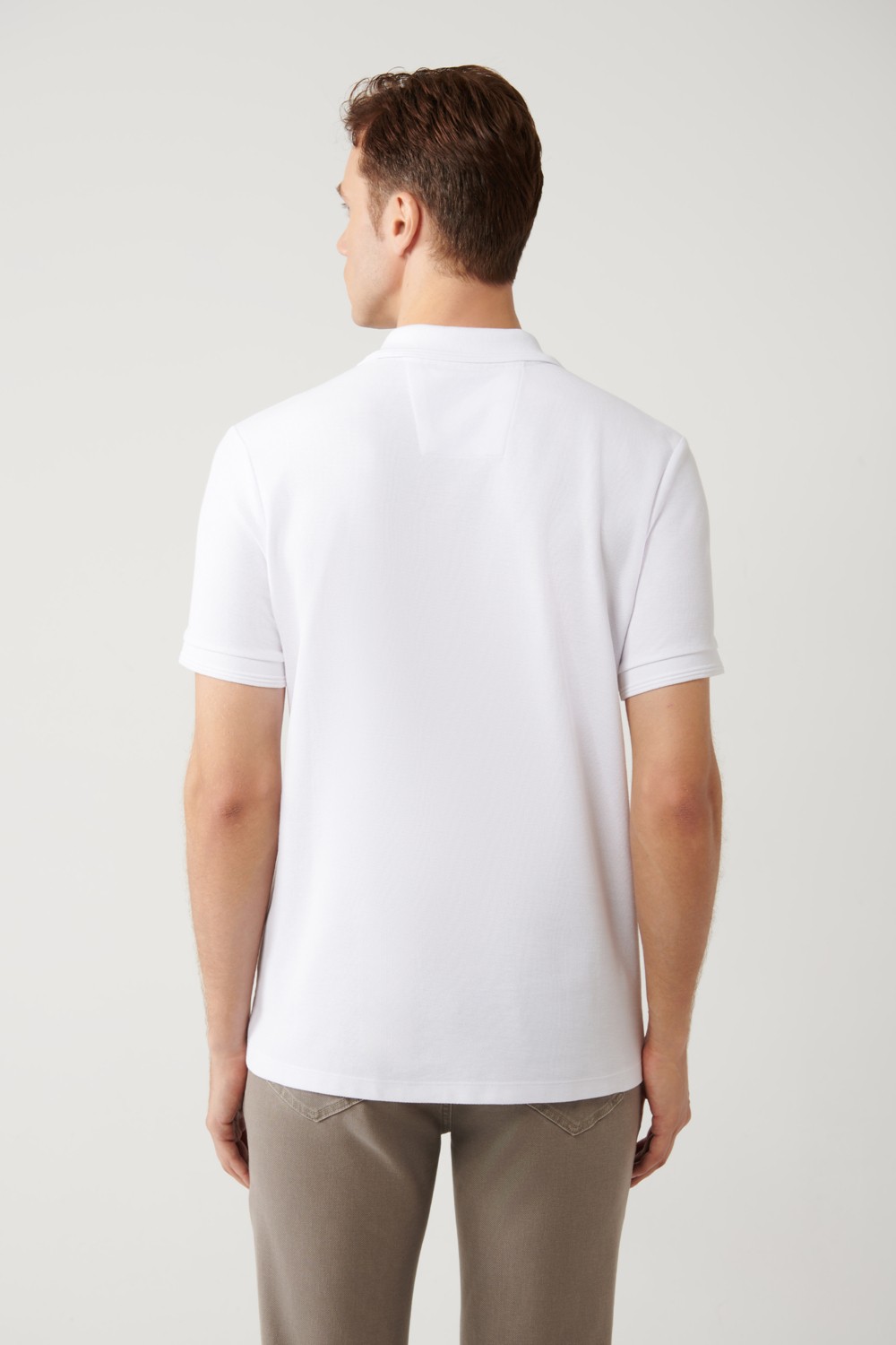 AVVA Erkek Antrasit Kıvrılmaz Polo Yaka %100 Pamuk Basic Regular Fit T-Shirt B001032 görsel 4