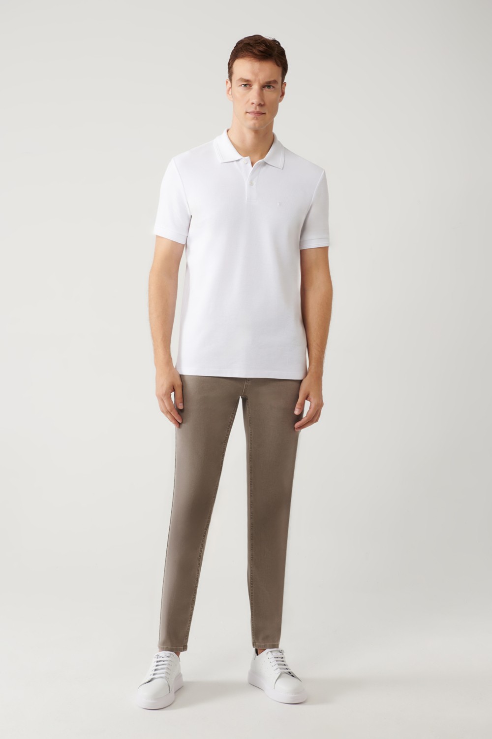 AVVA Erkek Antrasit Kıvrılmaz Polo Yaka %100 Pamuk Basic Regular Fit T-Shirt B001032 görsel 5