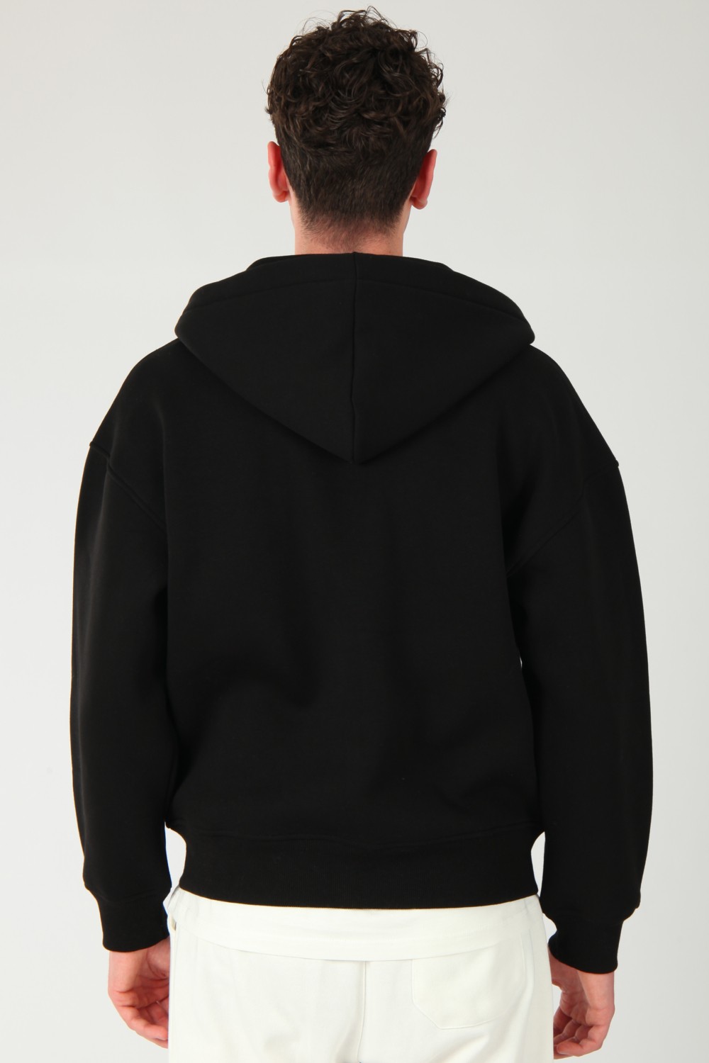Coredra Basic Erkek Oversize Fit Kapüşonlu ve Fermuarlı Üst görsel 4