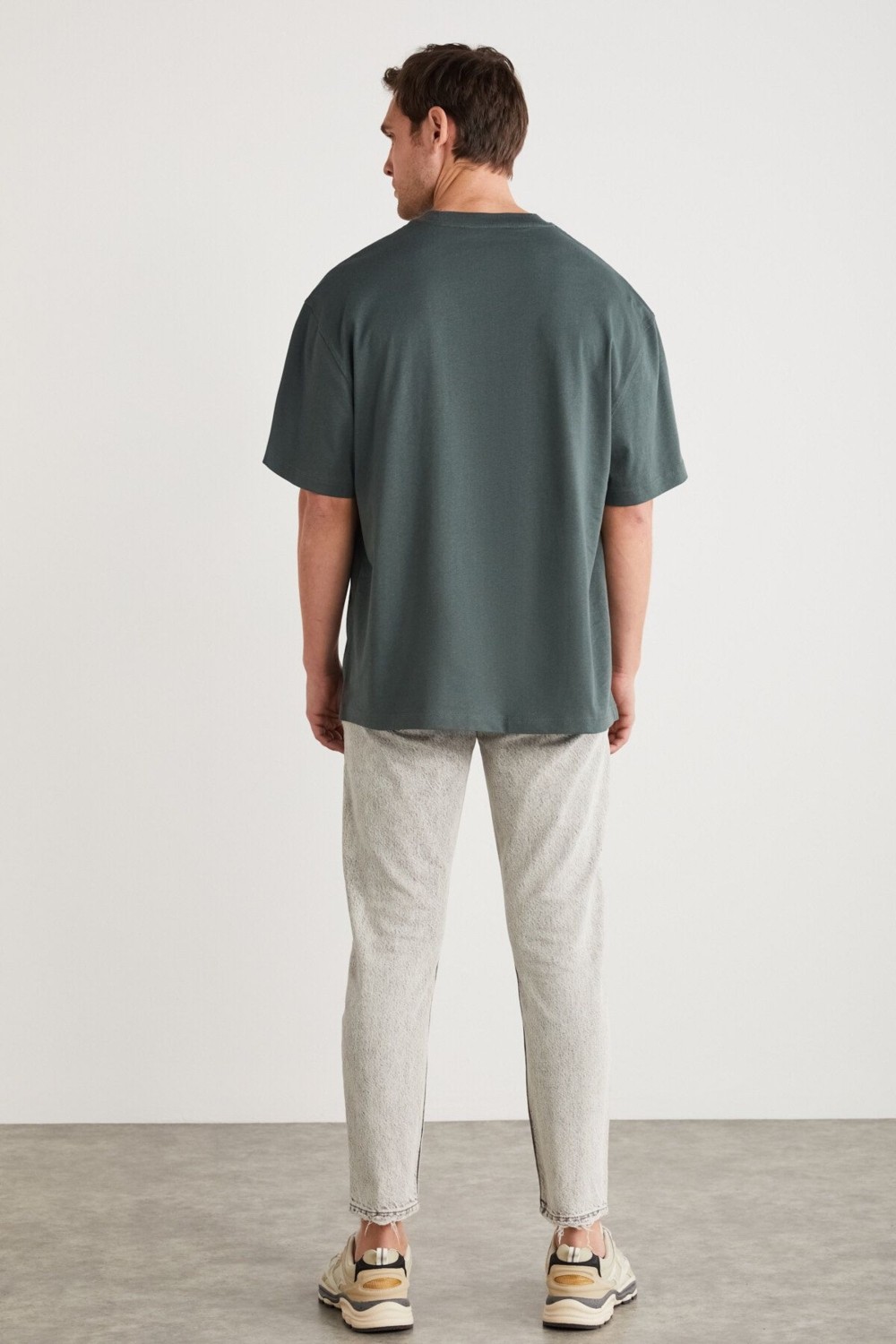 Grimelange Atlanta Erkek %100 Pamuklu Kısa Kollu Baskı Detaylı Lacivert T-Shirt görsel 6