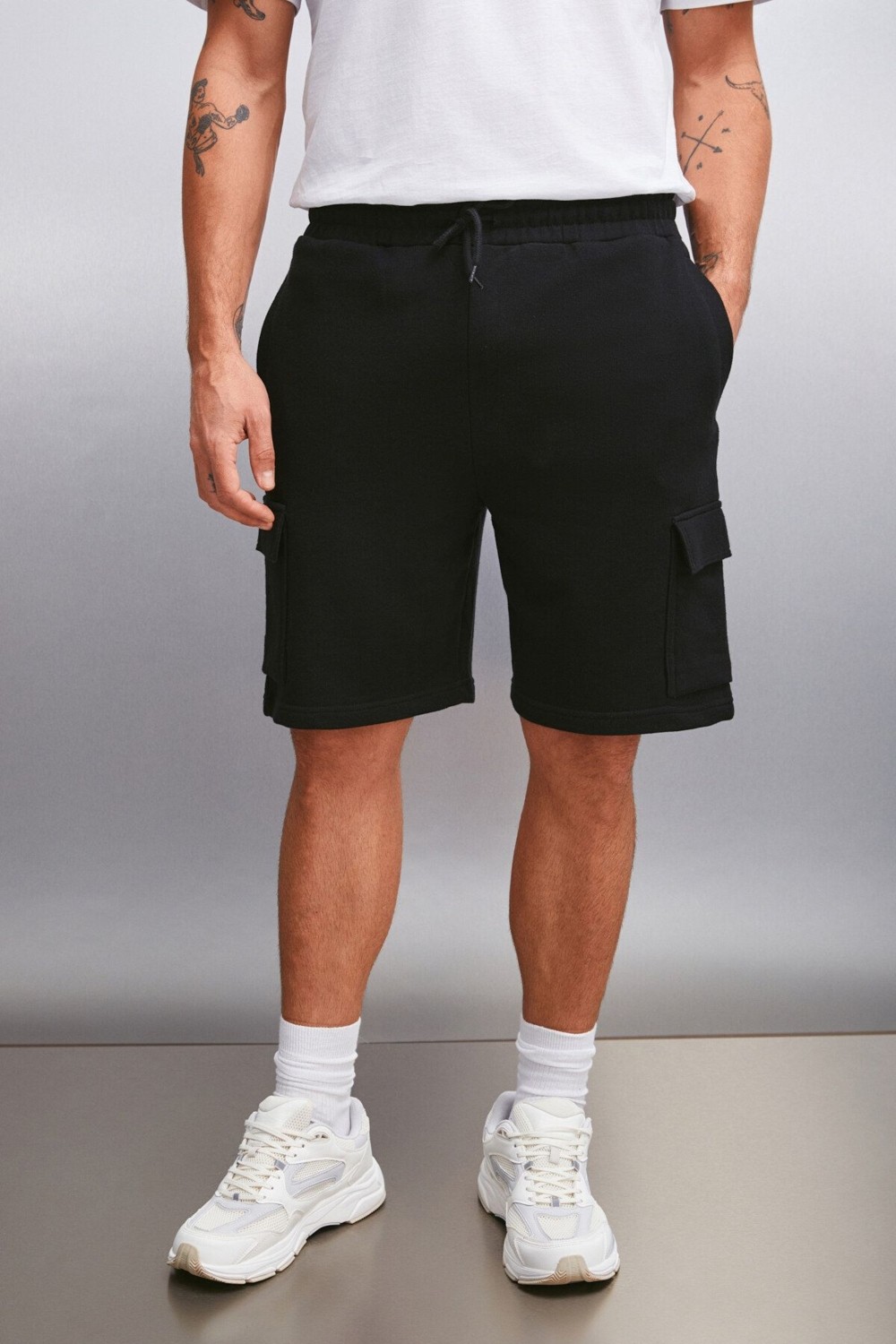 Grimelange Lıonel Erkek Kargo Cepli Beli Lastikli Comfort Fit Haki Şort görsel 8