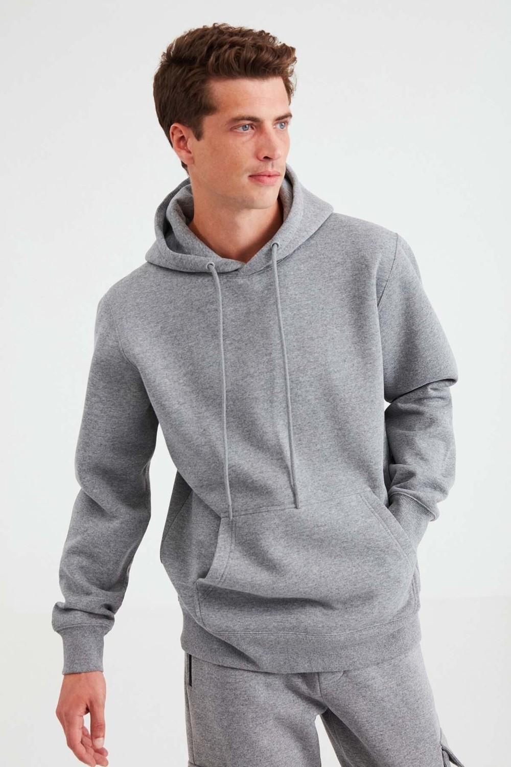 Grimelange Jorge Erkek Yumuşacık Kapüşonlu Organik Pamuk Kanguru Cepli Regular Grimelanj Sweatshirt görsel 2