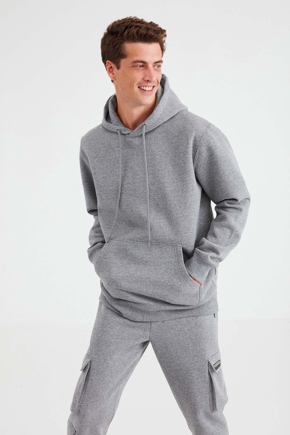 Grimelange Jorge Erkek Yumuşacık Kapüşonlu Organik Pamuk Kanguru Cepli Regular Grimelanj Sweatshirt görsel 3