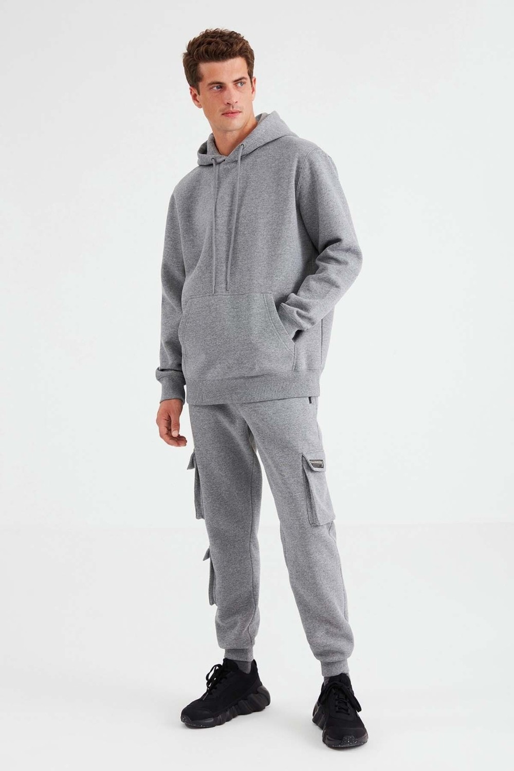 Grimelange Jorge Erkek Yumuşacık Kapüşonlu Organik Pamuk Kanguru Cepli Regular Grimelanj Sweatshirt görsel 4