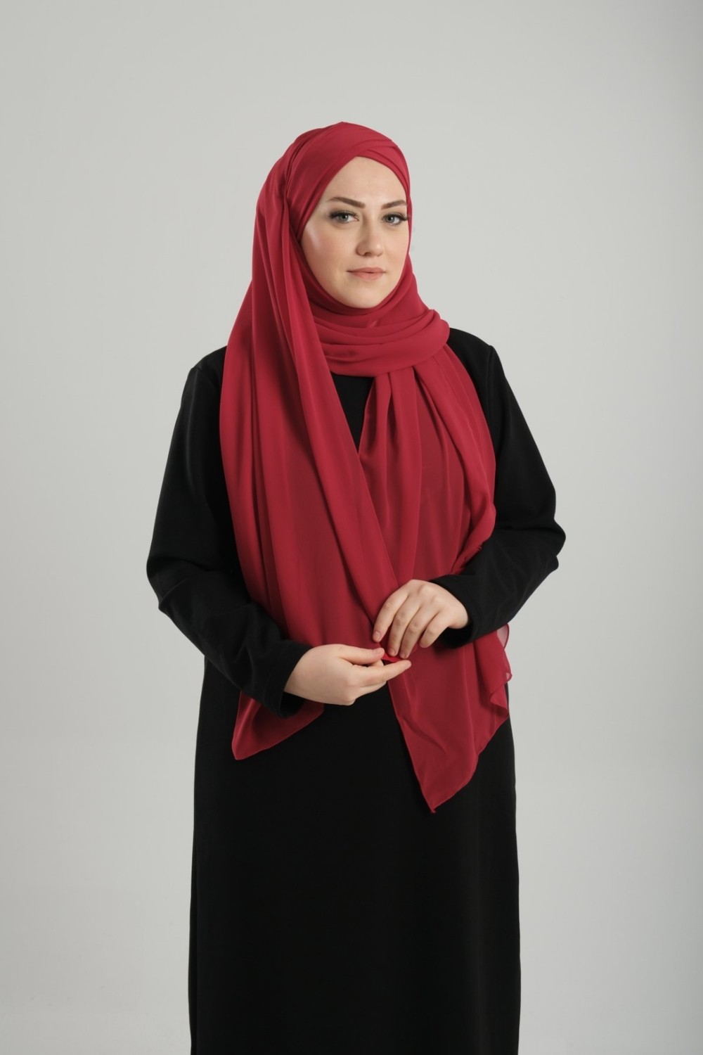 Hürrem Bone Mor Pratik Hazır Geçmeli Bone Şal Şifon Kendinden Boneli Iki Bantlı 1452_22 görsel 6