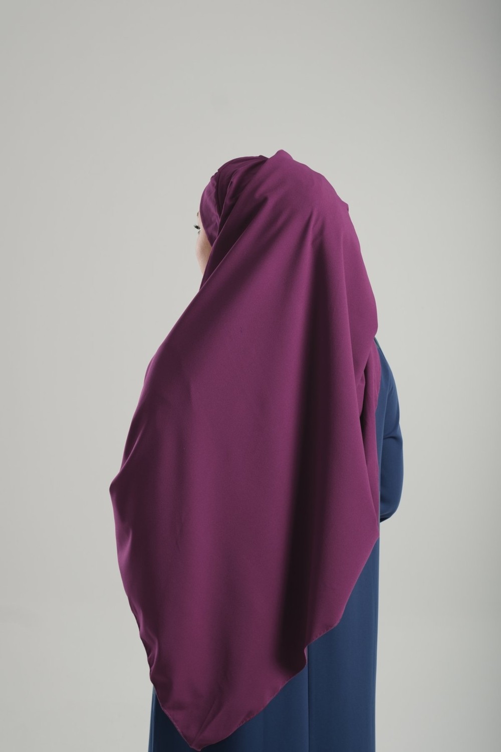 Hürrem Bone Saks Mavisi Pratik Hazır Geçmeli Bone Şal Krep Mevsimlik Tek Bantlı 1453K_24 görsel 7