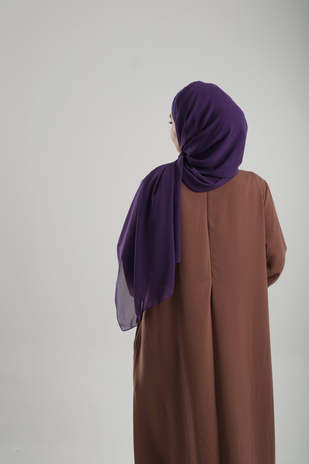 Hürrem Bone Mor Pratik Hazır Geçmeli Bone Şal Şifon Geçmeli Iki Bantlı Çapraz 1460_22 görsel 4