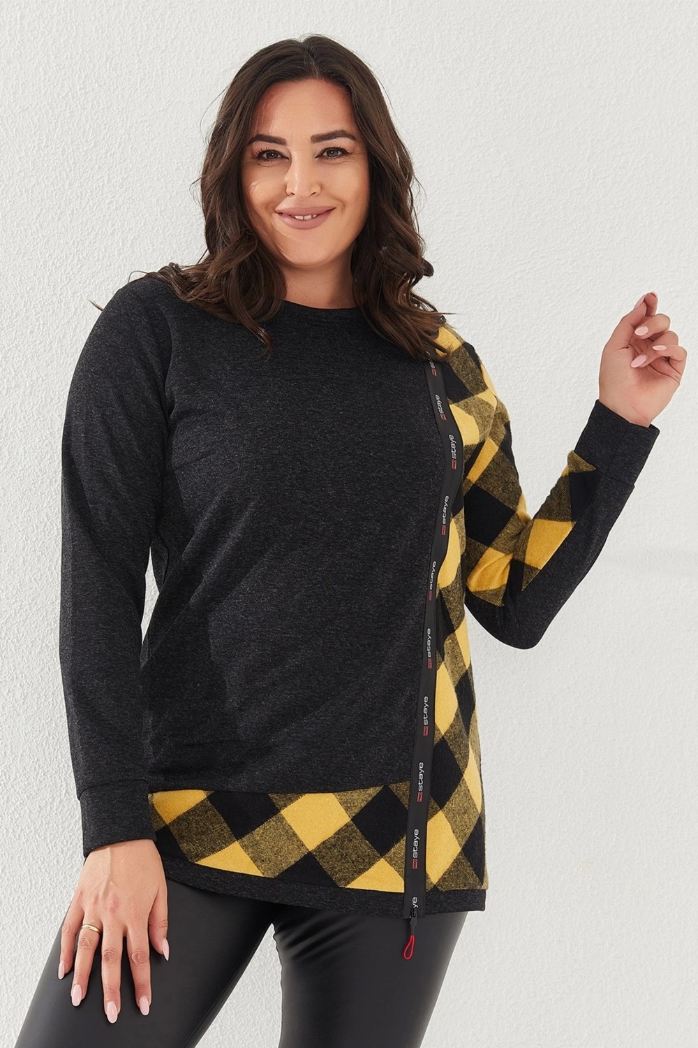Lady Majestic Kadın Büyük Beden Sweatshirt görsel 3