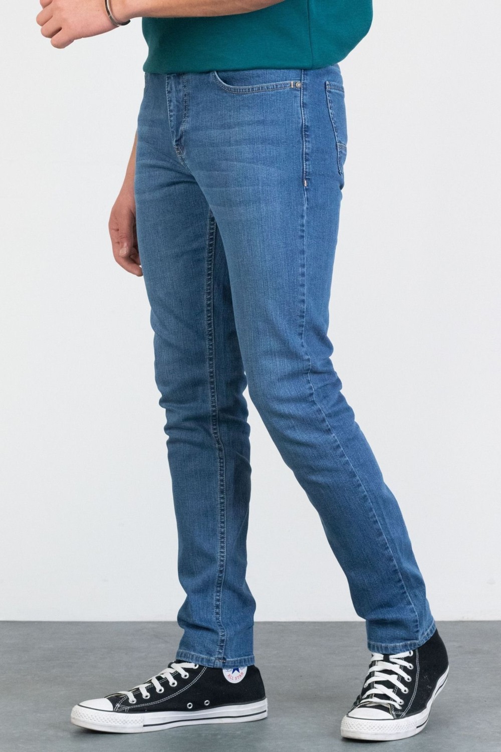 Halat's Erkek Robert Petrol Yeşili Taşlamalı Slim Fit Likralı Jean Kot Pantolon görsel 2