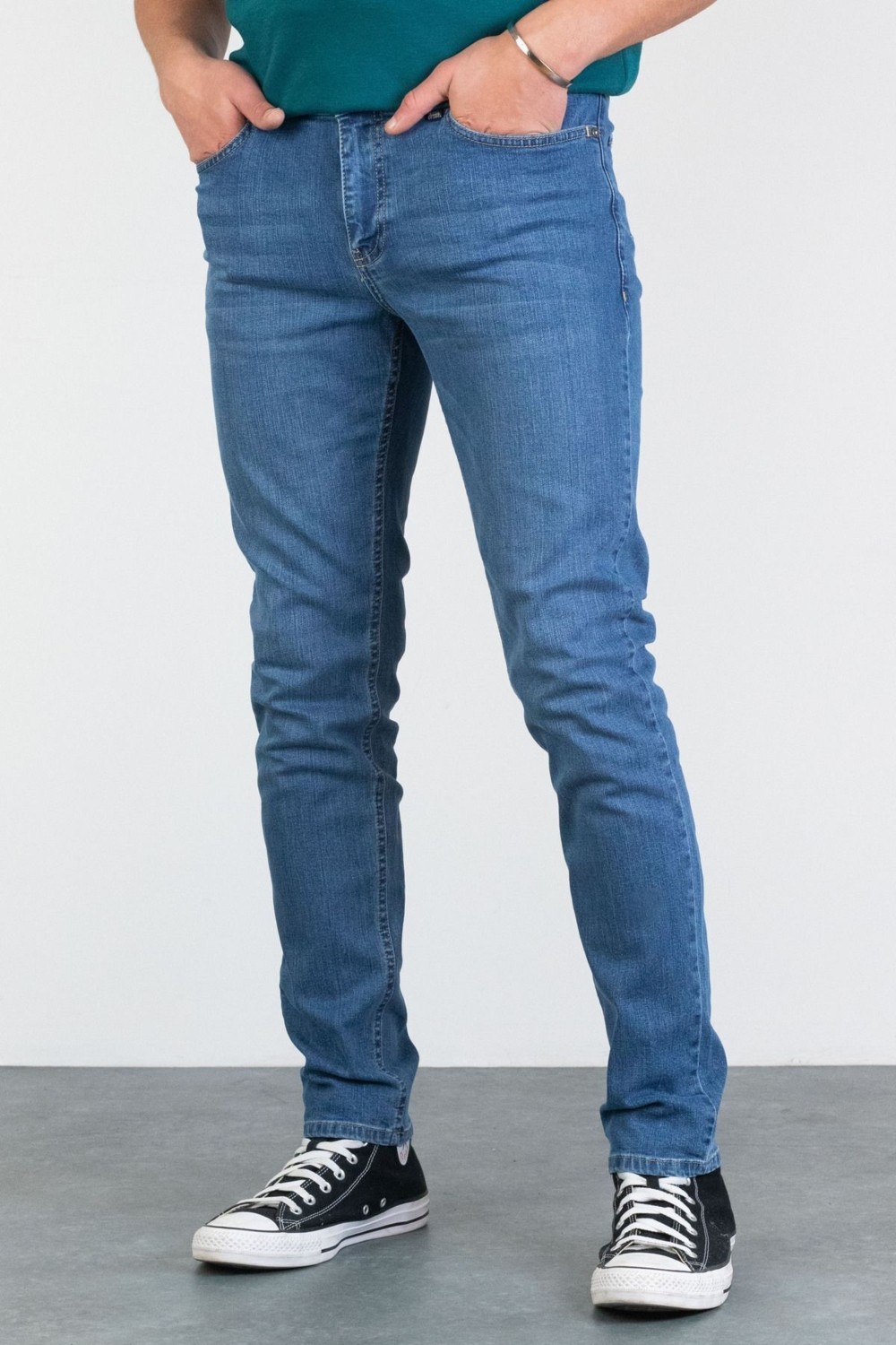 Halat's Erkek Robert Petrol Yeşili Taşlamalı Slim Fit Likralı Jean Kot Pantolon görsel 4