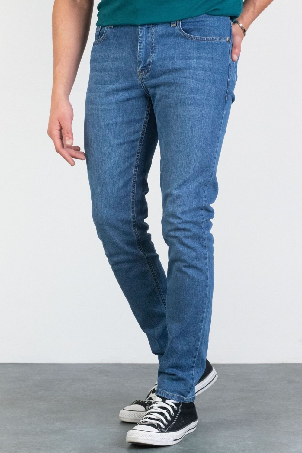 Halat's Erkek Robert Petrol Yeşili Taşlamalı Slim Fit Likralı Jean Kot Pantolon görsel 5