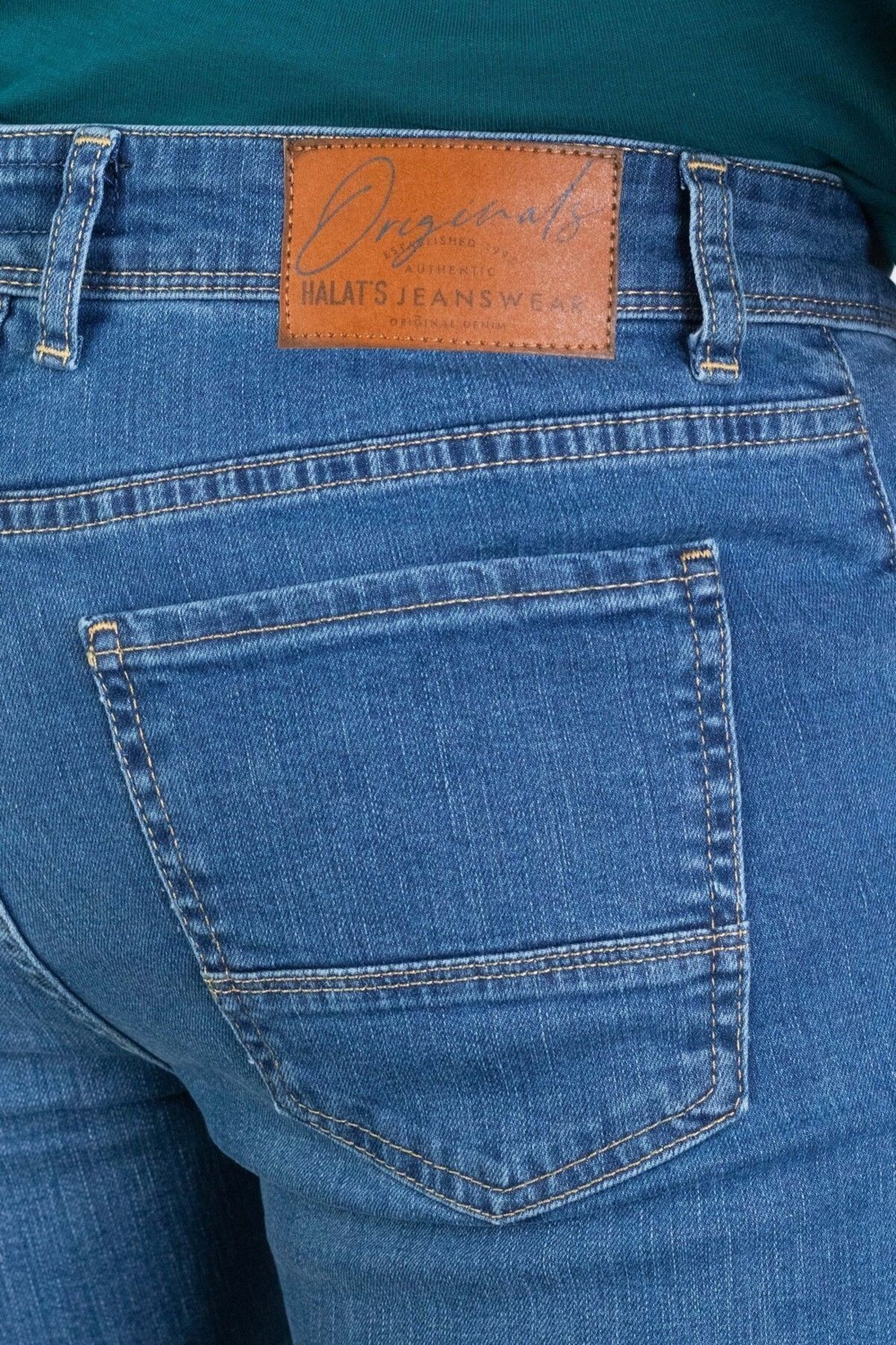 Halat's Erkek Robert Petrol Yeşili Taşlamalı Slim Fit Likralı Jean Kot Pantolon görsel 7