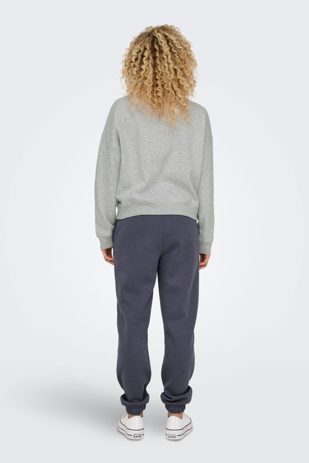 Only Onlsweat L/s Crew Oversız A Grı Mel Kadın Sweatshirt görsel 2
