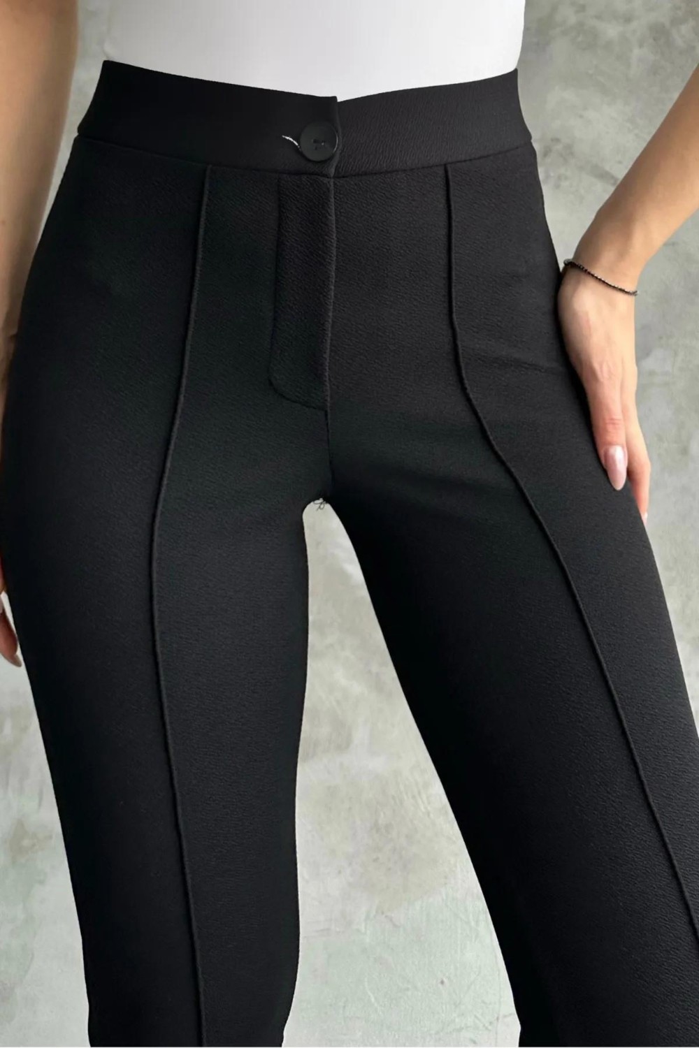 Paw Garage Kadın Diane Yüksek Bel Toparlayıcı Likralı Dar Paça Çimalı Kumaş Pantolon görsel 4