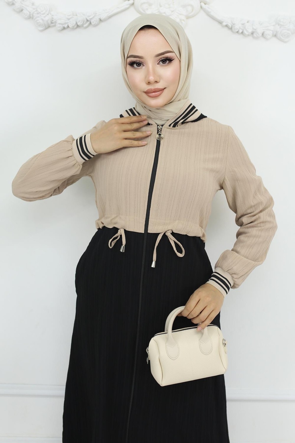 Moda Mihram Beli Bağcıklı Ribanalı Takım Gül Kurusu 19237 görsel 7