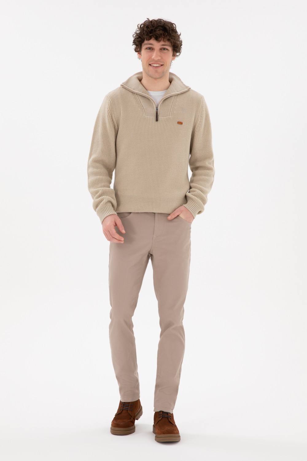 U.S. Polo Assn. Erkek Regular Fit Yarım Fermuarlı Siyah Kazak 50297047-VR046 görsel 4