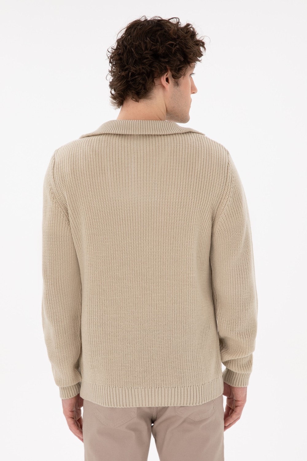 U.S. Polo Assn. Erkek Regular Fit Yarım Fermuarlı Siyah Kazak 50297047-VR046 görsel 5