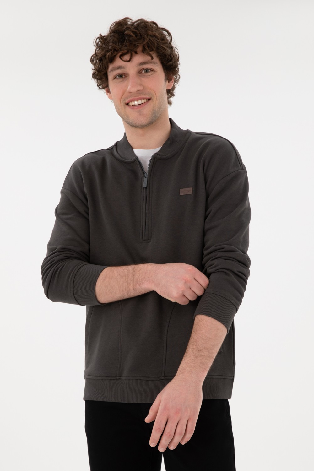 U.S. Polo Assn. Erkek Açık Haki Sweatshirt 50293380-VR183 görsel 8
