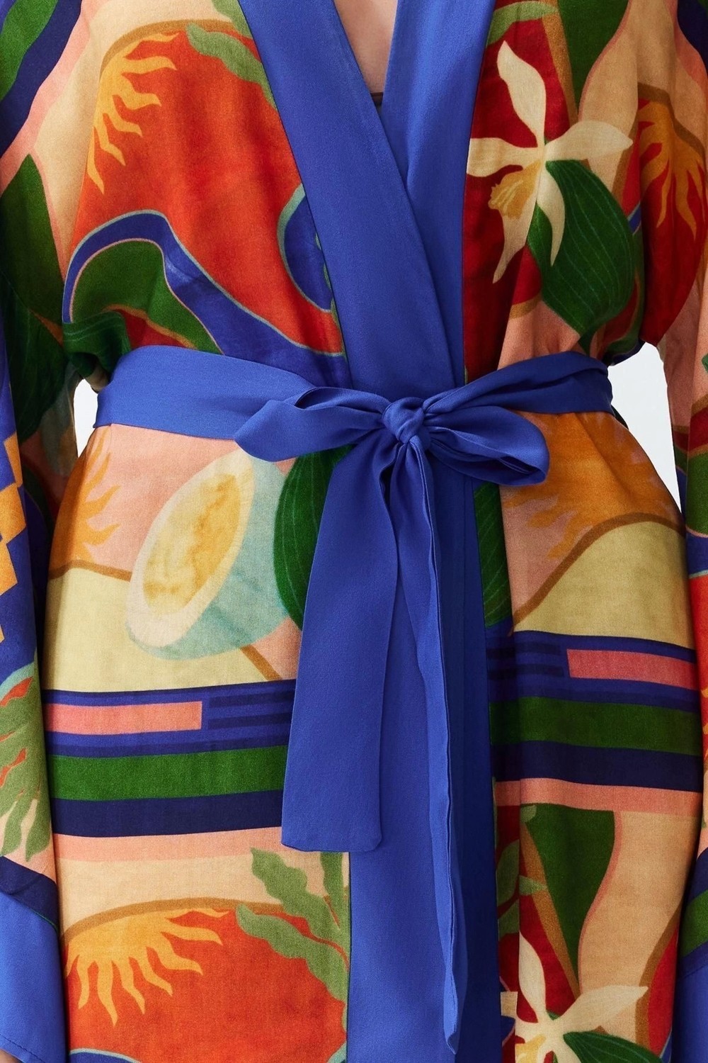 Ersefa Moda Dokuma Regular Kalıp Uzun Kruvaze Standart Kol Shally Kruvaze Soyut Desen Kimono Kaftan görsel 5