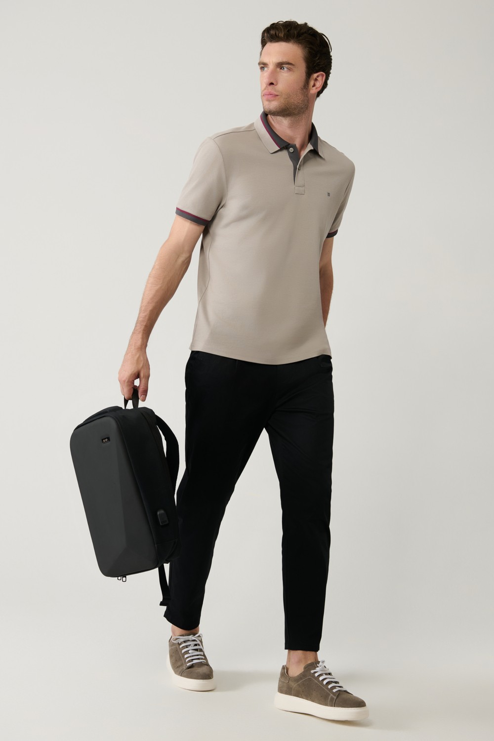 AVVA Erkek Siyah Pamuklu Klasik Bel Relaxed Fit Pantolon A41Y3037