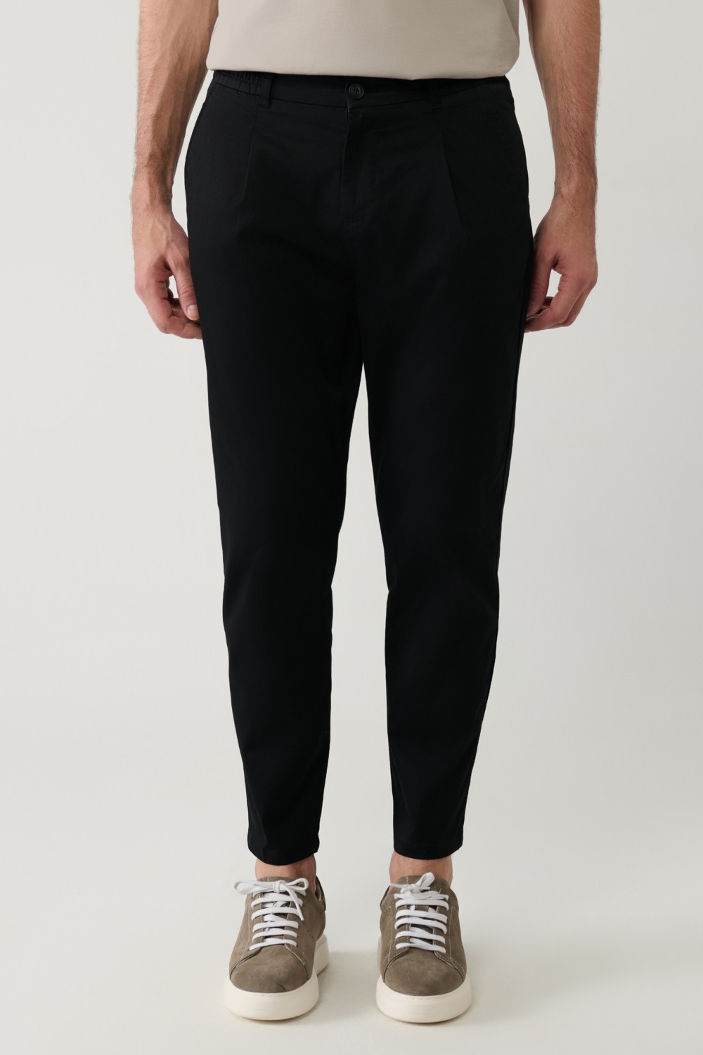 AVVA Erkek Siyah Pamuklu Klasik Bel Relaxed Fit Pantolon A41Y3037 görsel 2