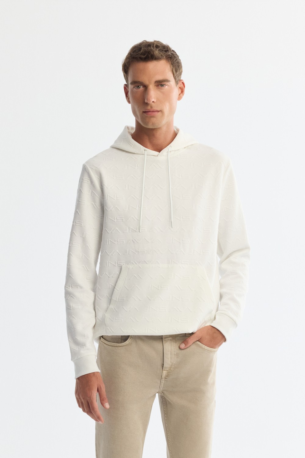 AVVA Erkek Siyah Kapüşonlu Baskılı Elastan Regular Fit Sweatshirt A42Y1332 görsel 6
