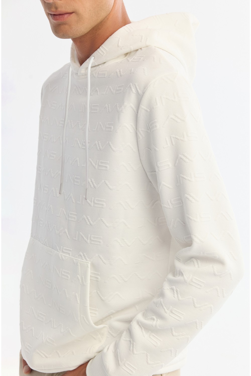 AVVA Erkek Siyah Kapüşonlu Baskılı Elastan Regular Fit Sweatshirt A42Y1332 görsel 7